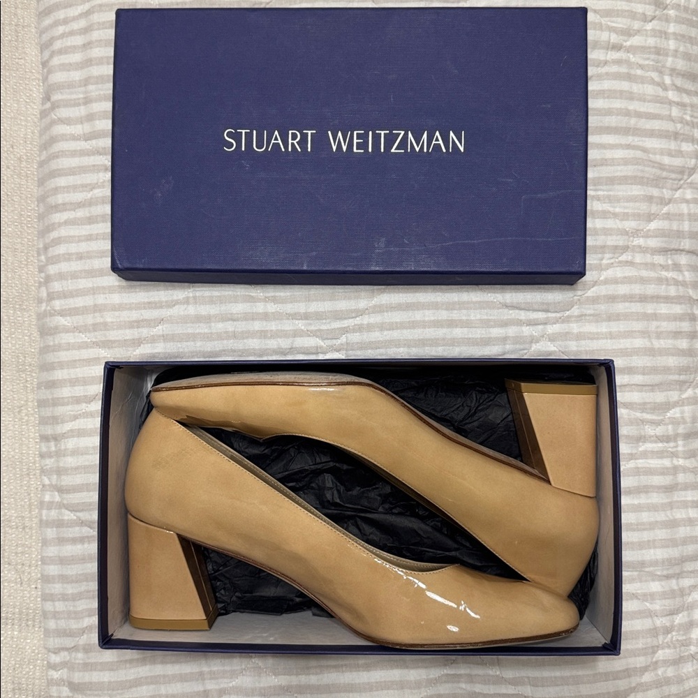 Stuart Weitzman Tan Patent Leather Heels, size 11 - Picture 7 of 12